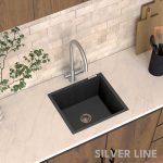 German Quartz Single Bowl Kitchen Sink - Starry Night (18" x 16" x 8") - lifestyle