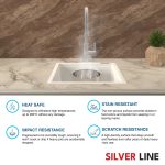 German Quartz Double Bowl Kitchen Sink with Faucet Hole & Drainboard - Snow White (46" x 20" x 9") - features