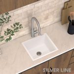 German Quartz Single Bowl Kitchen Sink - Snow White (18" x 16" x 8") - lifestyle