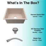 German Quartz Single Bowl Kitchen Sink - Cornflakes (18" x 16" x 8") - box contents