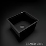 German Quartz Single Bowl Kitchen Sink - Midnight Black (18" x 16" x 8") - main product image