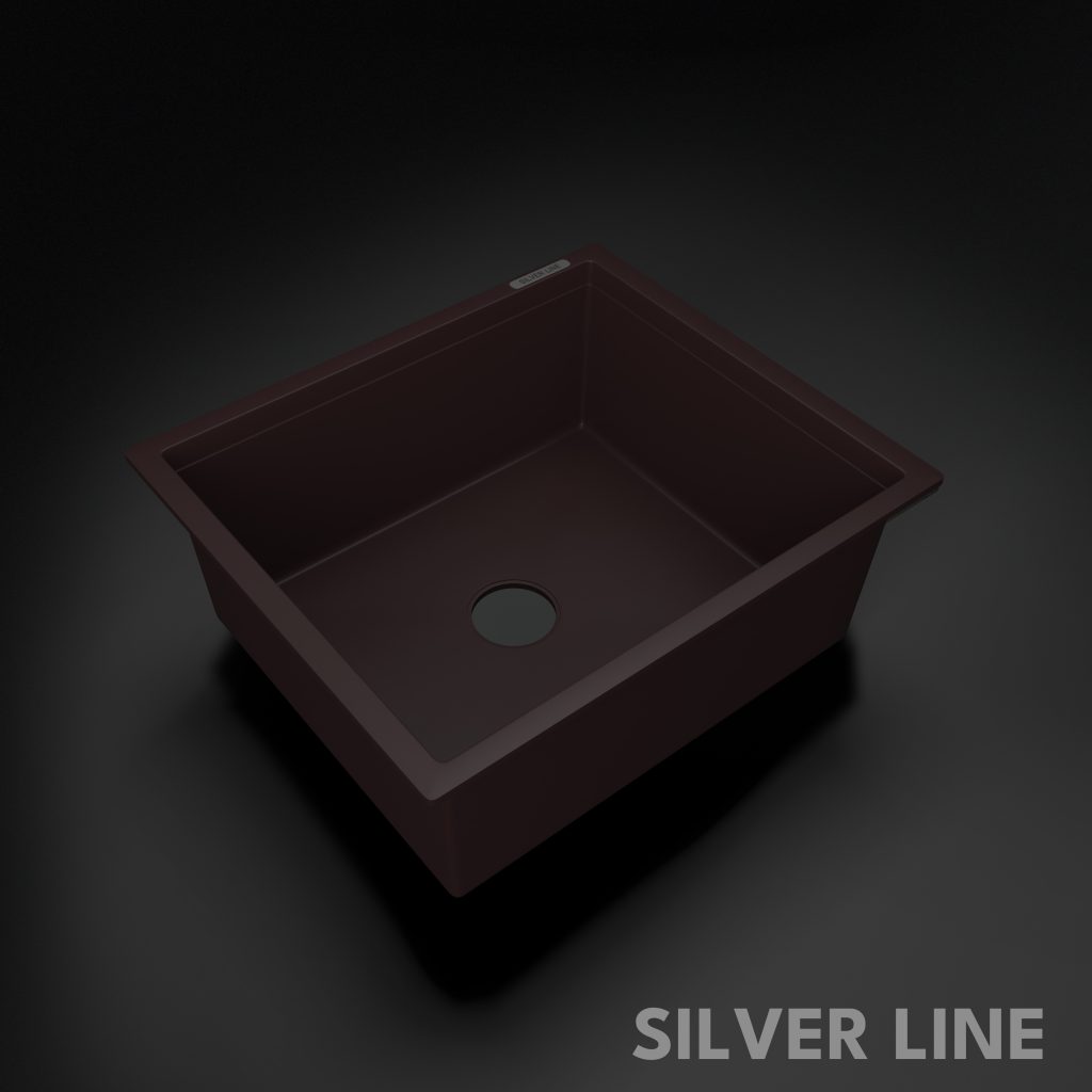German Quartz Single Bowl Kitchen Sink - Coffee (21" x 18" x 8") - main product image