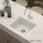 German Quartz Single Bowl Kitchen Sink - Crater (21" x 18" x 8") - lifestyle