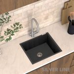 German Quartz Single Bowl Kitchen Sink - Starry Night (21" x 18" x 8") - lifestyle
