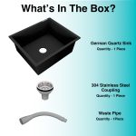 German Quartz Single Bowl Kitchen Sink - Starry Night (21" x 18" x 8") - box contents