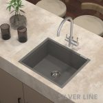 German Quartz Single Bowl Kitchen Sink - Slate (21" x 18" x 8") - lifestyle
