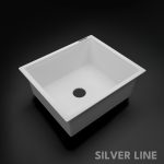 German Quartz Single Bowl Kitchen Sink - Snow White (21" x 18" x 8") - main product image