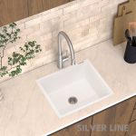 German Quartz Single Bowl Kitchen Sink - Snow White (21" x 18" x 8") - lifestyle