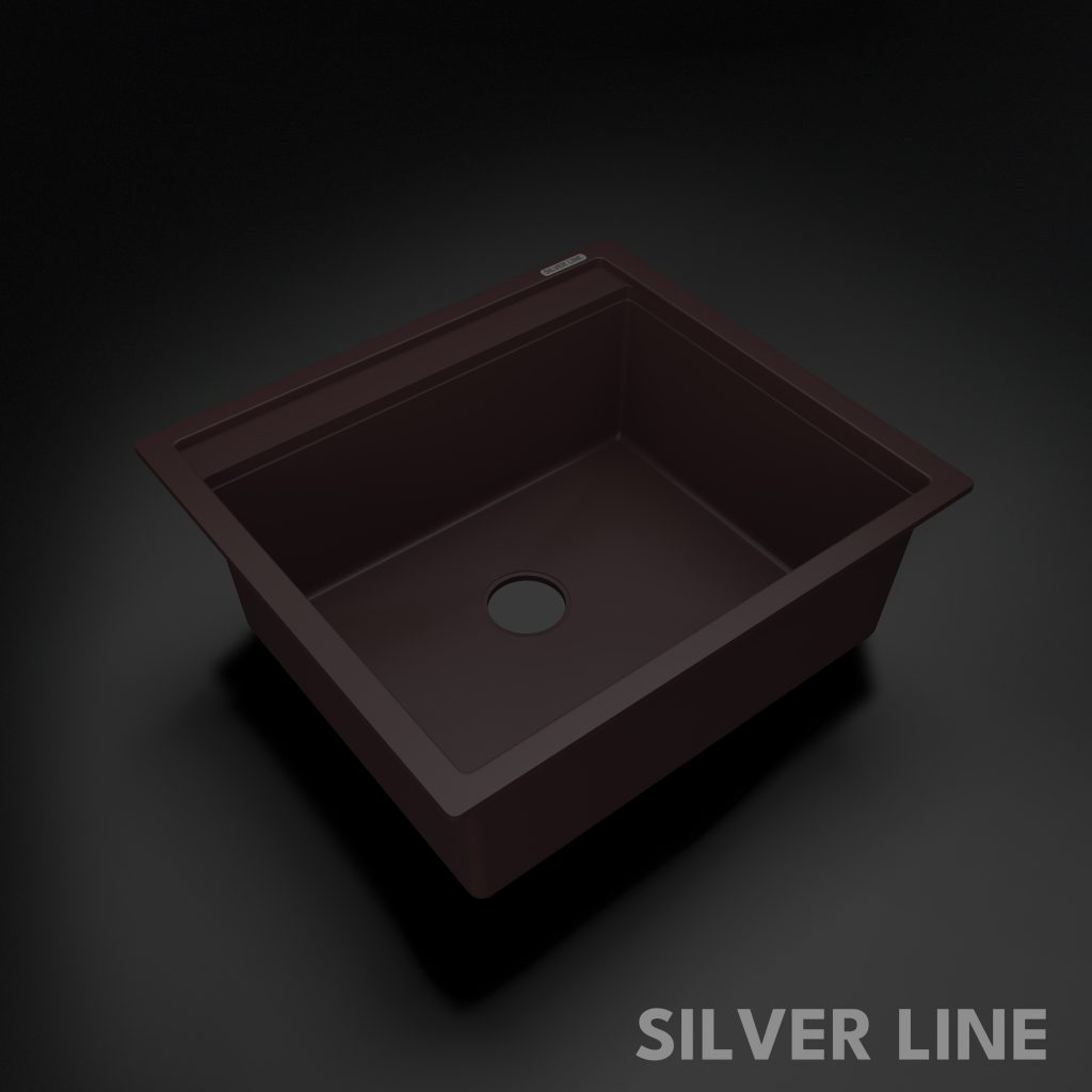 German Quartz Single Bowl Kitchen Sink with Faucet Deck- Coffee (22" x 20" x 8") - main product image