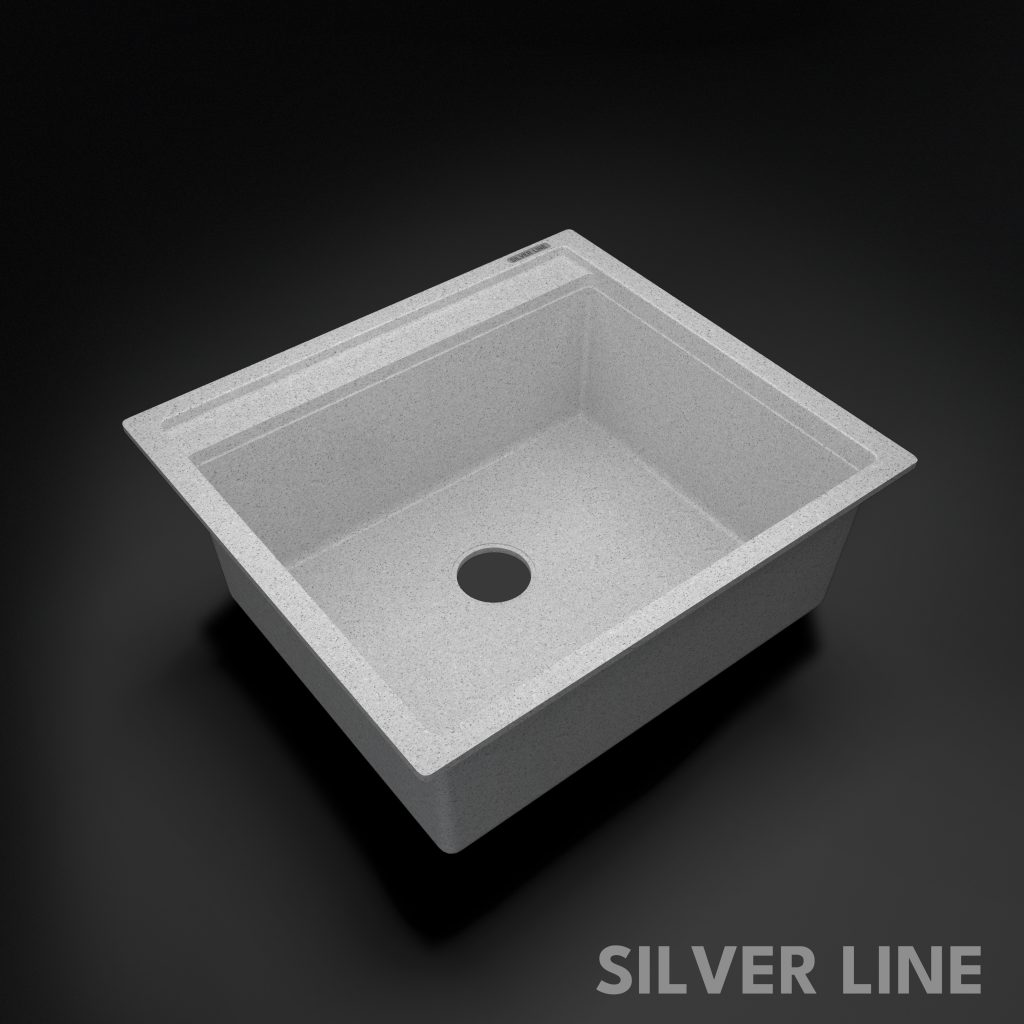 German Quartz Single Bowl Kitchen Sink with Faucet Deck- Crater (22" x 20" x 8") - main product image