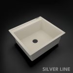 German Quartz Single Bowl Kitchen Sink with Faucet Deck- Ivory (22" x 20" x 8") - main product image