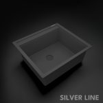 German Quartz Single Bowl Kitchen Sink with Faucet Deck- Slate (22" x 20" x 8") - main product image