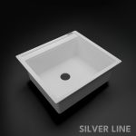 German Quartz Single Bowl Kitchen Sink with Faucet Deck- Snow White (22" x 20" x 8") - main product image