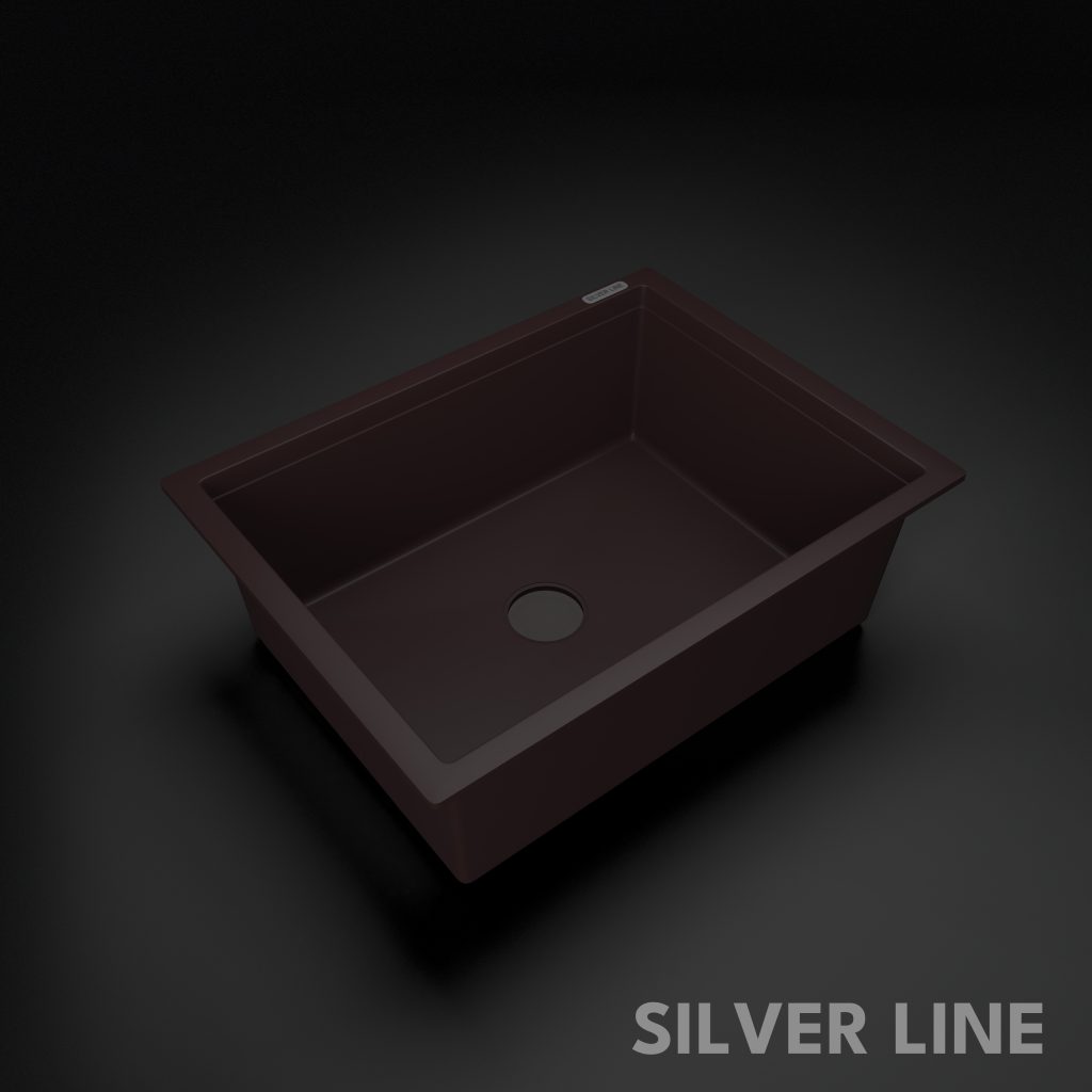German Quartz Single Bowl Kitchen Sink - Coffee (24" x 18" x 8") - main product image