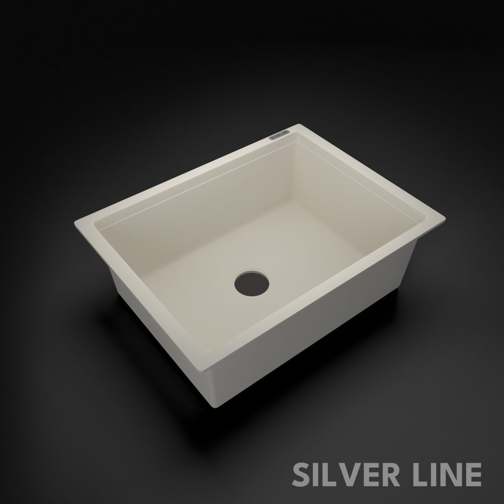 German Quartz Single Bowl Kitchen Sink - Ivory (24" x 18" x 8") - main product image