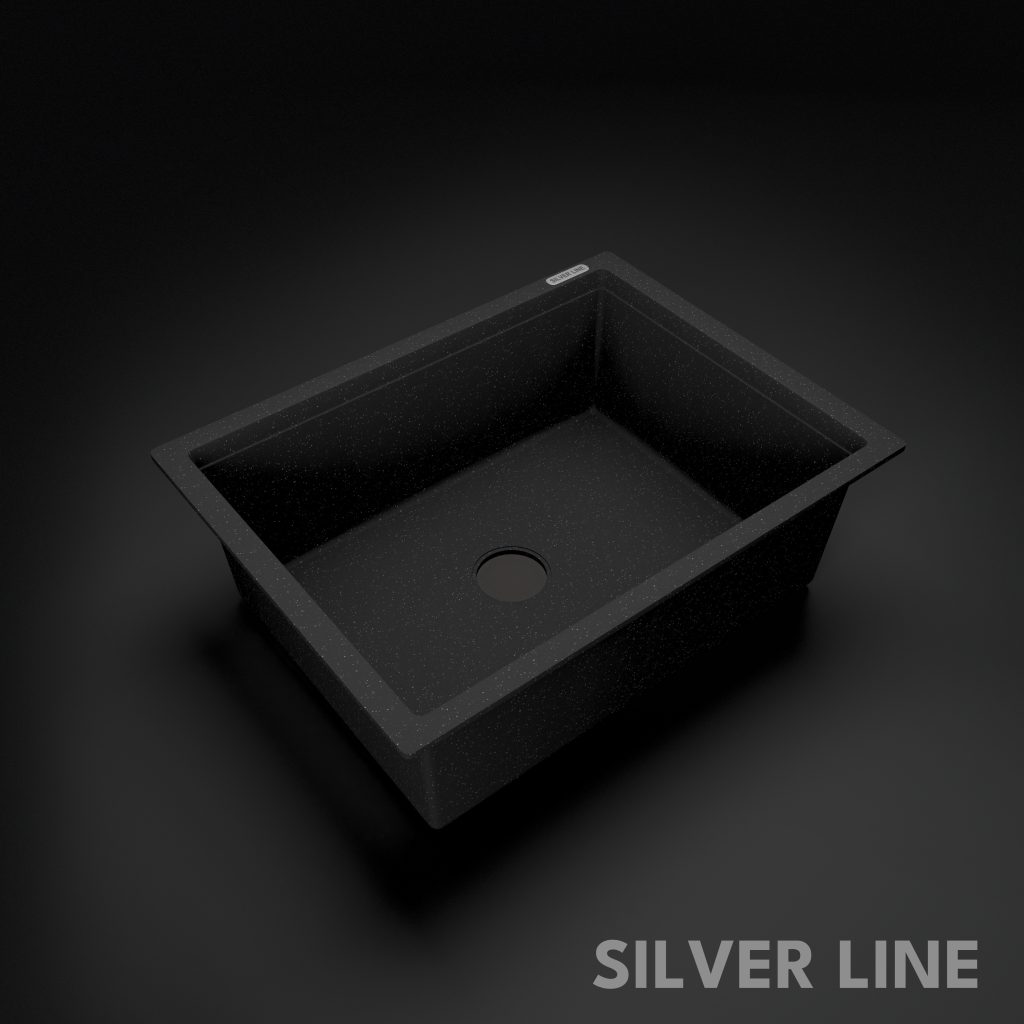 German Quartz Single Bowl Kitchen Sink - Starry Night (24" x 18" x 8") - main product image