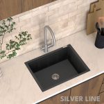 German Quartz Single Bowl Kitchen Sink - Starry Night (24" x 18" x 8") - lifestyle