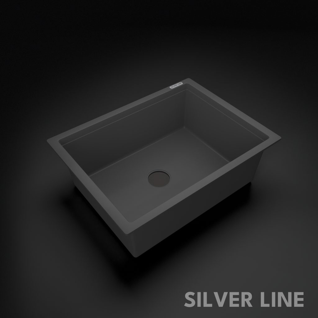 German Quartz Single Bowl Kitchen Sink - Slate (24" x 18" x 8") - main product image