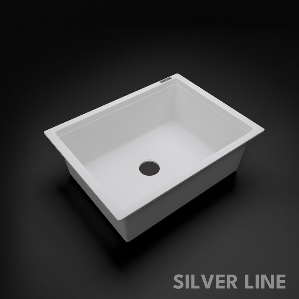 German Quartz Single Bowl Kitchen Sink - Snow White (24" x 18" x 8") - main product image