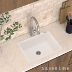 German Quartz Single Bowl Kitchen Sink - Snow White (24" x 18" x 8") - lifestyle