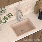 German Quartz Single Bowl Kitchen Sink - Cornflakes (24" x 18" x 8") - lifestyle