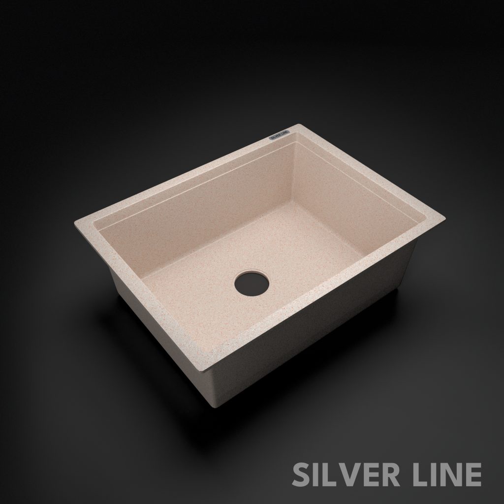 German Quartz Single Bowl Kitchen Sink - Cornflakes (24" x 18" x 8") - main product image