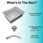 German Quartz Single Bowl Kitchen Sink - Crater (24" x 18" x 8") - box contents