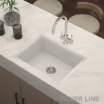 German Quartz Single Bowl Kitchen Sink - Crater (24" x 18" x 8") - lifestyle