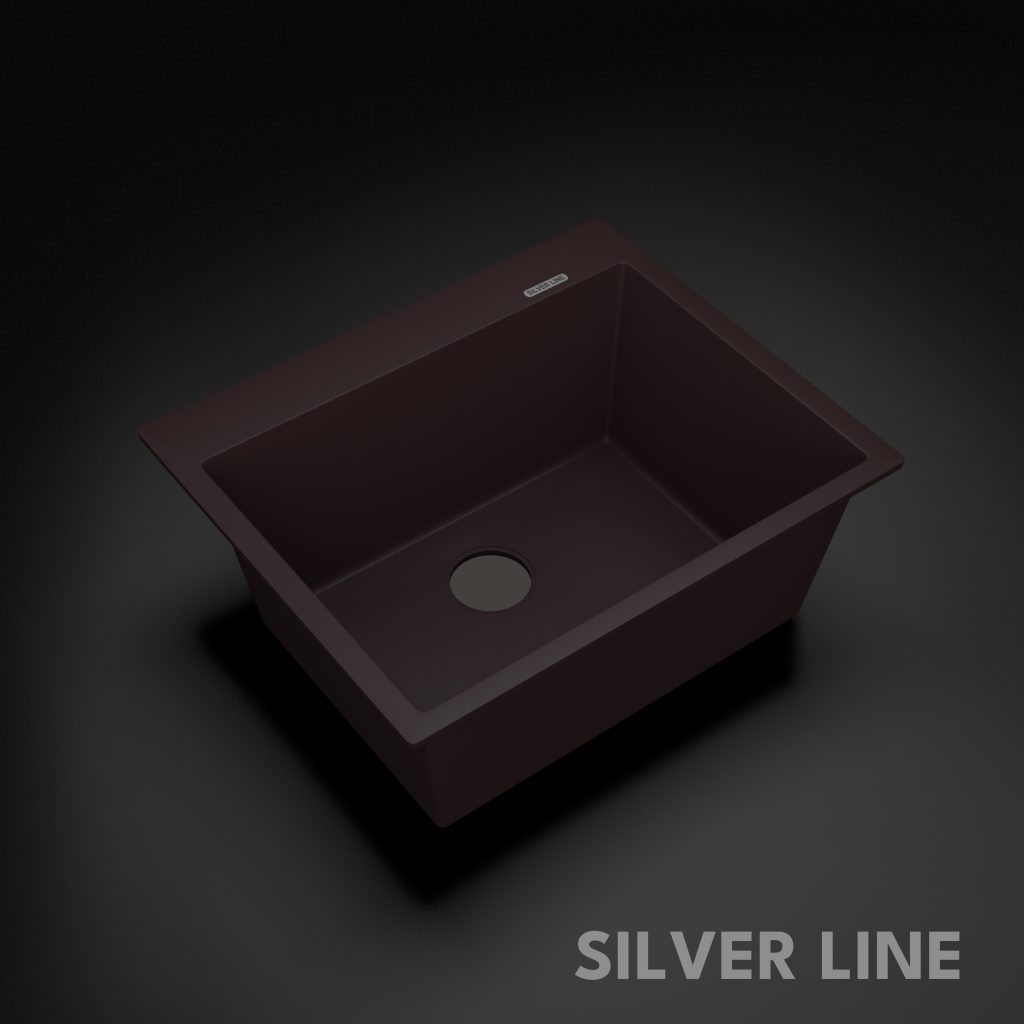 German Quartz Single Bowl Kitchen Sink with Faucet Deck- Coffee (24" x 20" x 9") - main product image