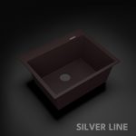 German Quartz Single Bowl Kitchen Sink with Faucet Deck- Coffee (24" x 20" x 9") - main product image