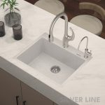 German Quartz Single Bowl Kitchen Sink with Faucet Deck- Crater (24" x 20" x 9") - lifestyle