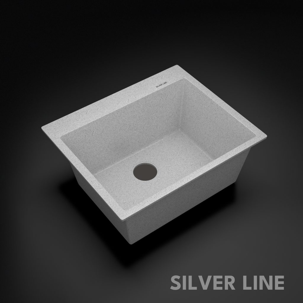 German Quartz Single Bowl Kitchen Sink with Faucet Deck- Crater (24" x 20" x 9") - main product image