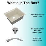 German Quartz Single Bowl Kitchen Sink with Faucet Deck- Ivory (24" x 20" x 9") - box contents