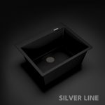German Quartz Single Bowl Kitchen Sink with Faucet Deck- Midnight Black (24" x 20" x 9") - main product image