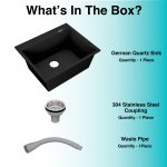 German Quartz Single Bowl Kitchen Sink with Faucet Deck- Starry Night (24" x 20" x 9") - box contents