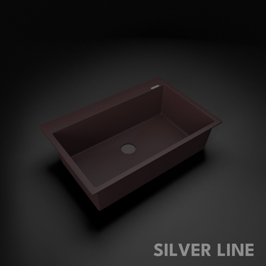 German Quartz Single Bowl Kitchen Sink with Faucet Deck- Coffee (31" x 20" x 9") - main product image