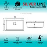 German Quartz Single Bowl Kitchen Sink with Faucet Deck- Snow White (31" x 20" x 9") - technical drawing