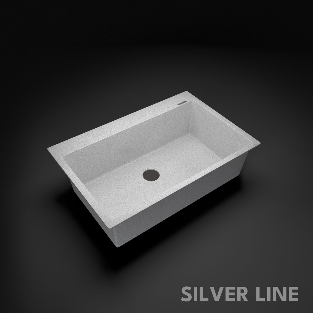 German Quartz Single Bowl Kitchen Sink with Faucet Deck- Crater (31" x 20" x 9") - main product image