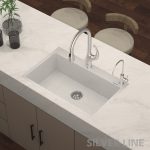 German Quartz Single Bowl Kitchen Sink with Faucet Deck- Crater (31" x 20" x 9") - lifestyle