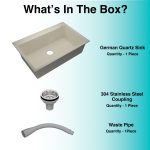 German Quartz Single Bowl Kitchen Sink with Faucet Deck- Ivory (31" x 20" x 9") - box contents