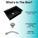 German Quartz Single Bowl Kitchen Sink with Faucet Deck- Midnight Black (31" x 20" x 9") - box contents