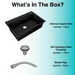 German Quartz Single Bowl Kitchen Sink with Faucet Deck- Starry Night (31" x 20" x 9") - box contents