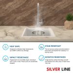 German Quartz Double Bowl Kitchen Sink with Faucet Hole & Drainboard - Crater (46" x 20" x 9") - features