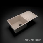 German Quartz Single Bowl Kitchen Sink with Drain Board - Cornflakes (36" x 18" x 9") - main product image