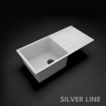 German Quartz Single Bowl Kitchen Sink with Drain Board - Crater (36" x 18" x 9") - main product image