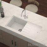 German Quartz Single Bowl Kitchen Sink with Drain Board - Crater (36" x 18" x 9") - lifestyle
