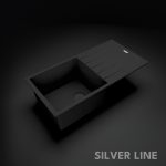 German Quartz Single Bowl Kitchen Sink with Drain Board - Starry Night (36" x 18" x 9") - main product image