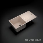 German Quartz Single Bowl Kitchen Sink with Drain Board - Cornflakes (40" x 20" x 9") - main product image