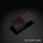 German Quartz Single Bowl Kitchen Sink with Drain Board - Coffee (40" x 20" x 9") - main product image