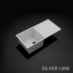 German Quartz Single Bowl Kitchen Sink with Drain Board - Crater (40" x 20" x 9") - main product image